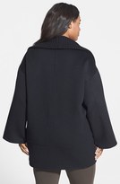 Thumbnail for your product : Eileen Fisher Knit Funnel Neck Wool Blend Coat (Plus Size) (Online Only)