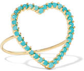Thumbnail for your product : Jennifer Meyer Open Heart 18-karat Gold Turquoise Ring