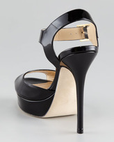 Thumbnail for your product : Jimmy Choo Linda Patent Ankle Strap Sandal, Black