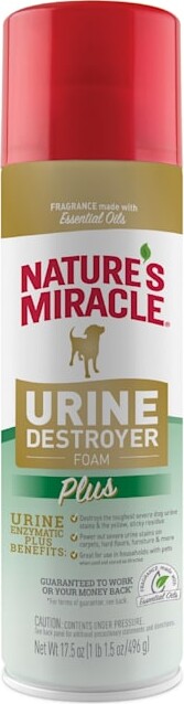 Nature's Miracle Urine Destroyer Plus Foam, Stain & Odor Remover for Dogs, 17.5 fl. oz.