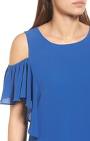 Thumbnail for your product : Bobeau Cold Shoulder Ruffle Sleeve Top