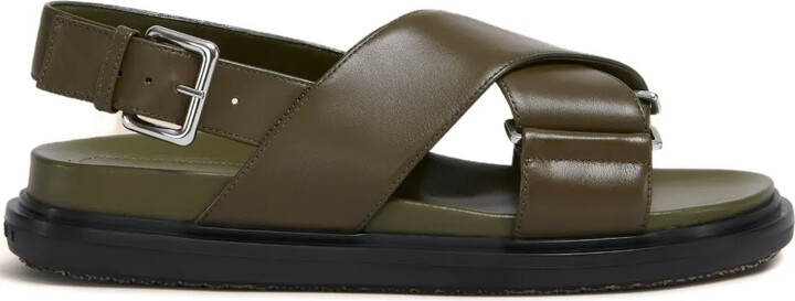 サンダル・ミュール Marni Cross-Strap Calf Leather Sandals Marni Cross-Strap Flat Sandals - ShopStyle
