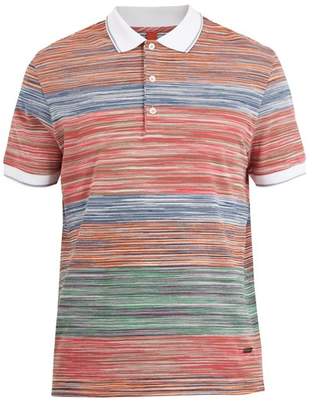 Missoni Contrasting striped-knit cotton polo shirt