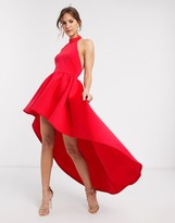 Thumbnail for your product : True Violet extreme high low mini dress in red