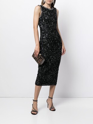Rachel Gilbert Sequin-Embellished Midi Dress