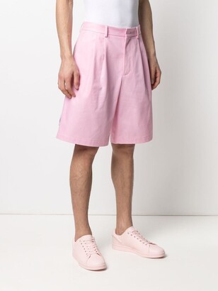 MSGM Pleat-Detail Cotton Tailored Shorts