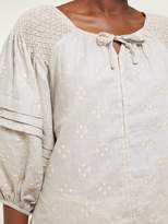 Thumbnail for your product : Innika Choo Oliver Daily Smocked Linen Blouse - Womens - Grey