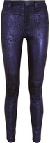 Thumbnail for your product : Haider Ackermann Cracked metallic stretch-suede skinny pants