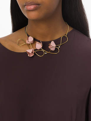 Marni burnt floral necklace