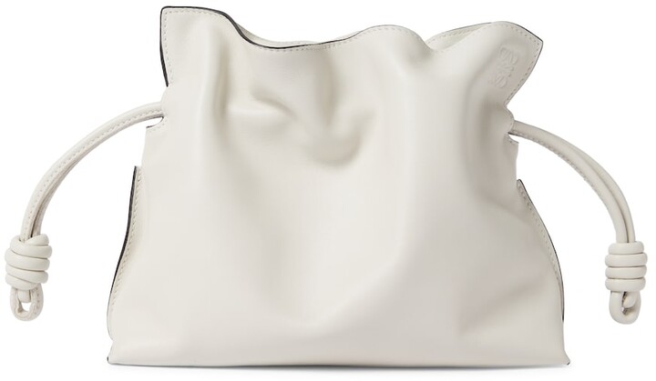 white soft leather handbag