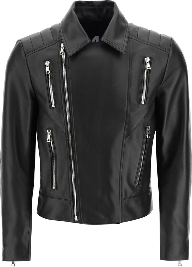 Balmain Leather Biker Jacket - ShopStyle