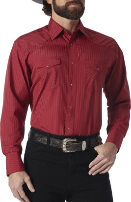 Wrangler Men's Sport Western Two Pocket Long Sleeve Snap Shirt