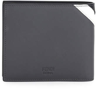Fendi Monster Eyes Leather Bi-Fold Wallet, Graphite