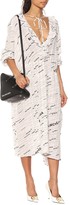 Thumbnail for your product : Balenciaga Logo silk midi dress