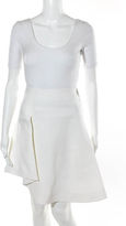 Thumbnail for your product : Thierry Mugler NWT White Silk Pleated Asymmetrical A Line High Waist Skirt Sz 38 $1455