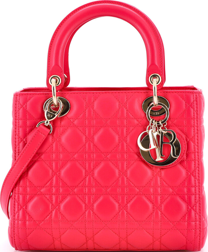 Christian Dior Lady Bag Cannage Quilt Lambskin Medium