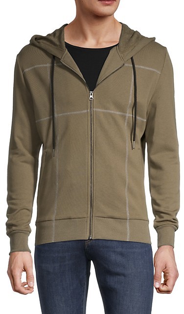 contrast stitch hoodie