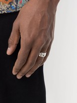 Thumbnail for your product : Rosa Maria Diamond-Embellished Hammered Band Ring