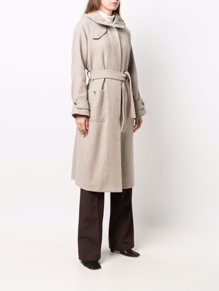 Giorgio Armani Virgin Wool-Blend Hooded Coat