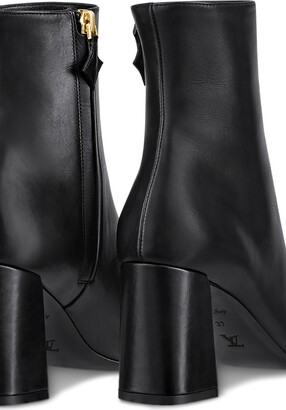 Louis Vuitton Black Leather Madeleine Ankle Length Boots Size 38.5 Louis  Vuitton