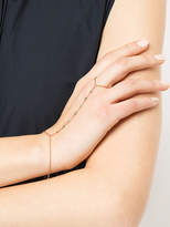 Thumbnail for your product : Jacquie Aiche 14kt rose gold emerald finger bracelet