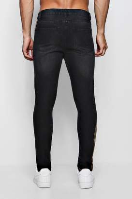 boohoo Skinny Fit Distressed Jeans With Tape