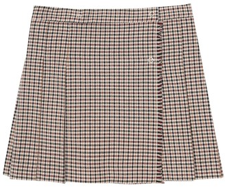 Il Gufo Pleated checked skirt