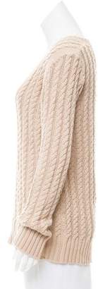 Burberry Cable Knit V-Neck Sweater