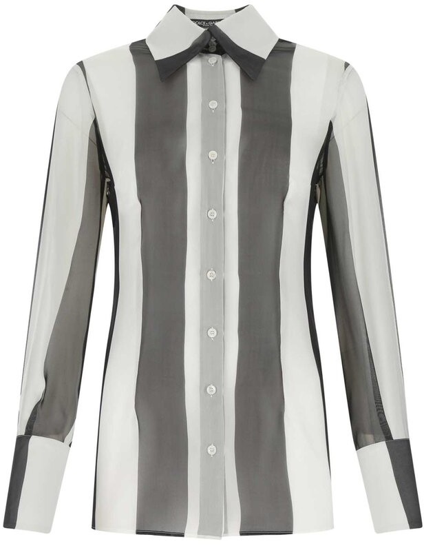 Dolce & Gabbana Stripe Printed Buttoned Shirt - ShopStyle Tops