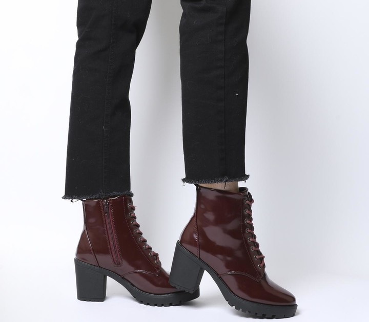 office burgundy ankle boots