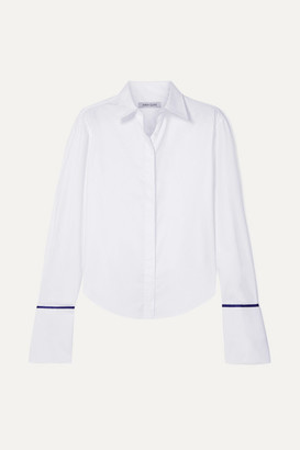 ANNA QUAN Anne Silk Satin-trimmed Cotton-twill Shirt - White