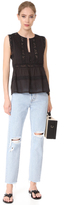 Thumbnail for your product : Love Sam Sleeveless Lace and Pintuck Blouse