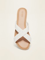 Thumbnail for your product : Old Navy Braided Faux-Leather Cross-Strap Slide Sandals for Women