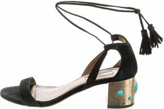 Aquazzura Pre-loved Aquazzura Women's Beige Leather Inga 105 Ankle