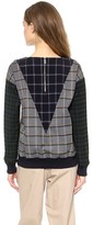 Thumbnail for your product : Band Of Outsiders Mixed Plaid Sweatshirt Top