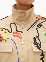 Thumbnail for your product : BEIGE Kilometre Paris - Our American Tour Patched Cotton Jacket - Womens Print