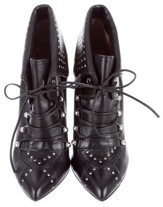 Tabitha Simmons Lace-Up Embellished Booties