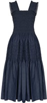 Thumbnail for your product : Molly Goddard Shirred Tiered Cotton Midi Dress
