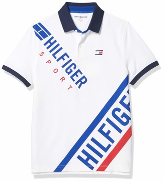 Tommy Hilfiger Men's Short Sleeve Moisture Wicking Stretch Polo Shirt with Quick Dry + UV Protection