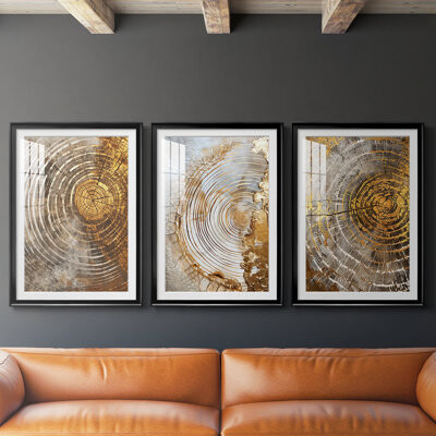 Corrigan Studio ABSTRACT Series CXXXVIII -Custom Framed Premium Print W Matt - 3 Pieces