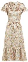 Thumbnail for your product : The Vampire's Wife The La Floral-print Silk-satin Midi Dress - Womens - Green Multi
