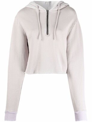 Cotton Citizen Front-Zip Cropped Hoodie