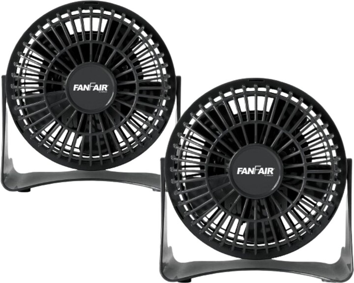 FanFair Single Speed 4" Personal Desk Fan - 2pk