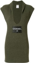 Thumbnail for your product : Chanel Pre Owned Cashmere Plunge-Neck Dress