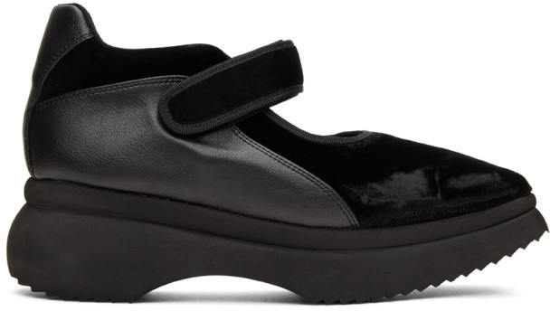 black velvet platform sneakers