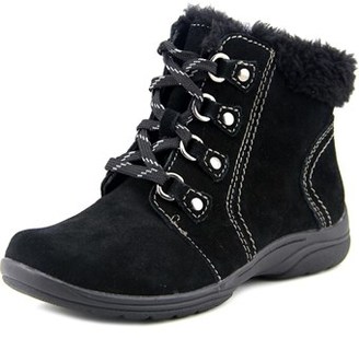 Earth Origins Crowley Women W Round Toe Suede Black Ankle Boot.