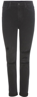 Paige Hoxton Crop Rollup distressed skinny jeans