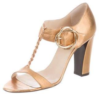 Balenciaga Metallic T-Strap Sandals