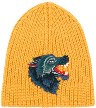Gucci knitted Wolf beanie - ShopStyle Hats