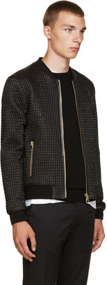 Dolce & Gabbana Black Nylon Quilted Bomber Jacket